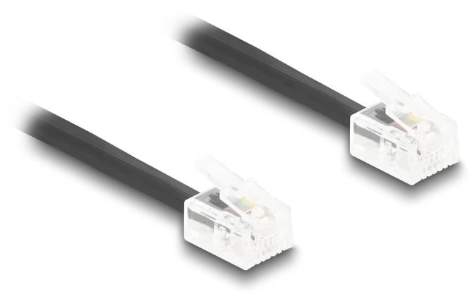 Thumbnail - Delock Telefon (analog) Anschlusskabel 1 m Schwarz