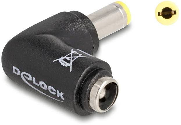 Delock Seriell Adapter [1x DC-Stecker 5.5 mm - 1x DC-Buchse 5.5 mm] Schwarz