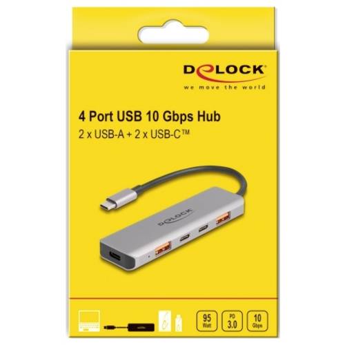 Delock 64302 USB-Kombi-Hub LED-Anzeige Grau
