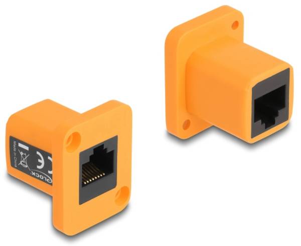 Delock RJ45 Netzwerk Adapter Kabel [1x RJ45-Buchse - 1x RJ45-Buchse]  Orange