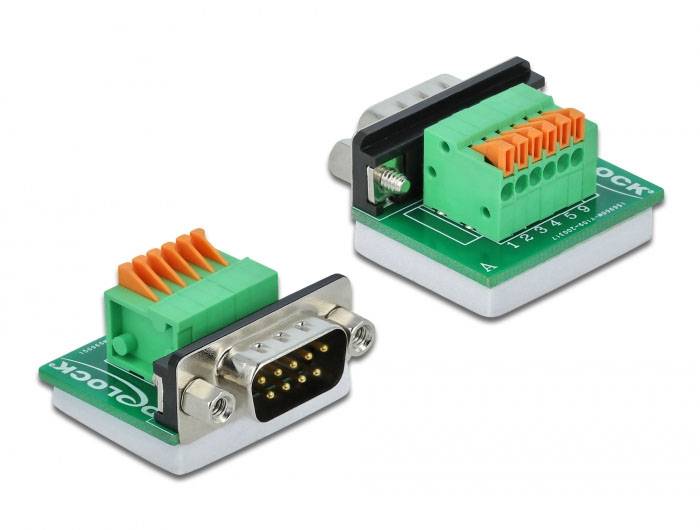 Delock 66555 VGA Adapter [1x D-SUB-Stecker 9pol. - 1x Buchse] Grün, Silber