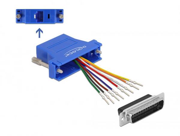 Delock 66648 VGA / RJ45 Adapter [1x D-SUB-Stecker 25pol. - 1x RJ45-Buchse] Blau