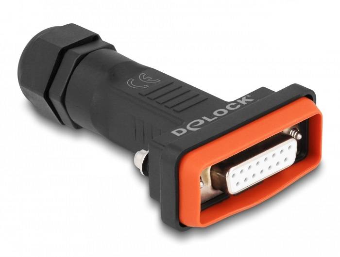 Delock 87807 VGA Adapter [1x D-SUB-Buchse 15pol. - 1x Löten] Schwarz, Orange