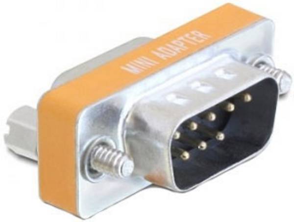 Delock 65255 VGA Adapter [1x D-SUB-Stecker 9pol. - 1x D-SUB-Buchse 9pol.] Silber, Gelb  0 mm