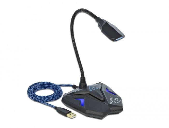 Delock 66330 Ansteck Gesangs-Mikrofon Übertragungsart (Details):USB inkl. Kabel USB Schwarz, Blau