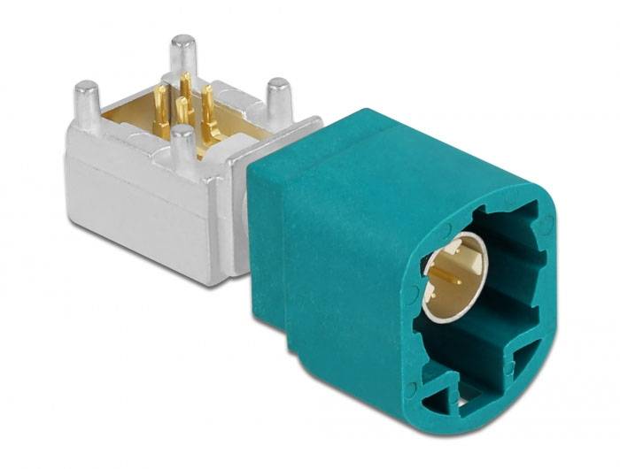 Delock 90357 - HSD Z - Männlich - 90° - Gold - Blau - Messing - PCB - Messing-1