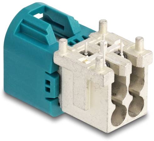 DeLOCK Mini FAKRA Z Stecker quad nach unten gewinkelt A-Typ PCB 90115 90115 Türkis (matt), Weiß (matt) Delock Inhalt: 1 ...
