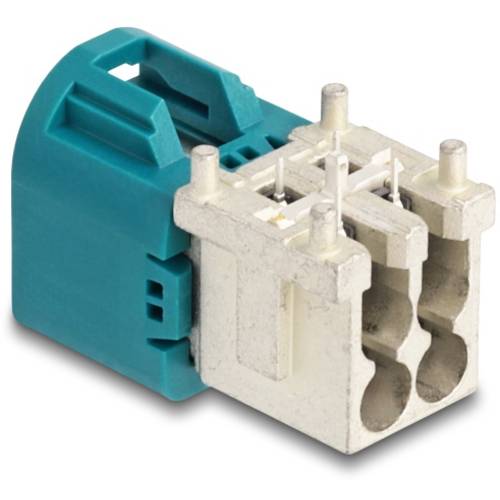 DeLOCK Mini FAKRA Z Stecker quad nach unten gewinkelt A-Typ PCB 90115 90115 Türkis (matt), Weiß (matt) Delock Inhalt: 1 ...