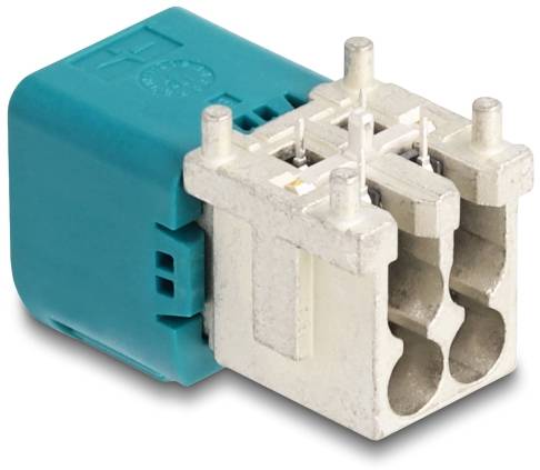 DeLOCK Mini FAKRA Z Stecker quad gewinkelt A-Typ PCB 90113 90113 Türkis (matt), Weiß (matt) Delock Inhalt: 1 St.