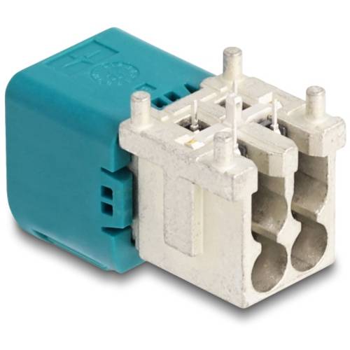 DeLOCK Mini FAKRA Z Stecker quad gewinkelt A-Typ PCB 90113 90113 Türkis (matt), Weiß (matt) Delock Inhalt: 1 St.