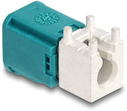 DeLOCK Mini FAKRA Stecker single gewinkelt A-Typ PCB 90112 90112 Türkis (matt), Weiß (matt) Delock Inhalt: 1 St.