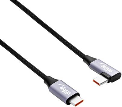 Akyga USB-Kabel  USB 2.0 USB-C® Stecker, USB-C® Stecker 0.30 m Schwarz Gewinkelter Kabelabgang AK-USB-53