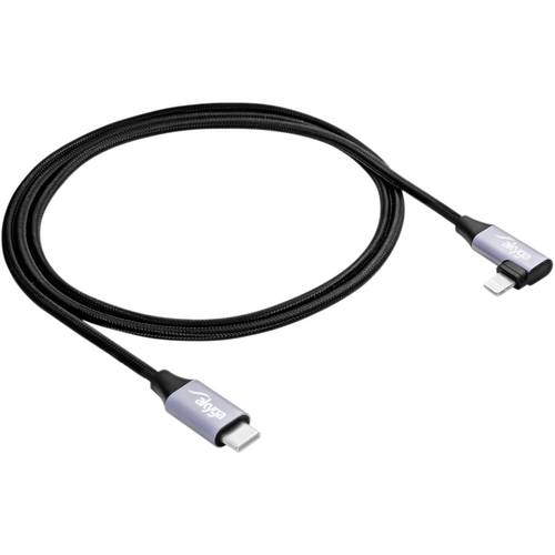 Akyga USB-Kabel USB-C® Stecker, Apple Lightning Stecker 1.00 m Schwarz AK-USB-56