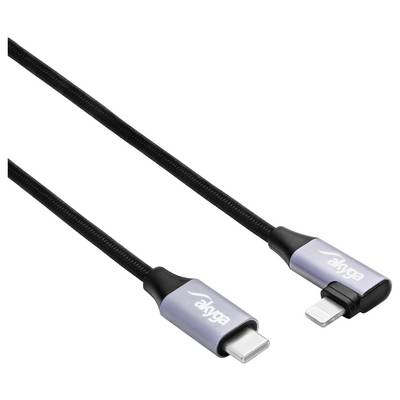Zwei Kabel mit unterschiedlichen Steckern: USB-C und Lightning. Beide sind mit einer schwarzen Ummantelung versehen und haben einen metallischen Steckerbereich.
