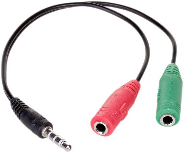 Akyga AK-AV-08 Klinke Audio Adapterkabel [1x Klinkenstecker 3.5 mm - 2x Klinkenbuchse 3.5 mm] 15 cm Schwarz