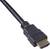 Ein schwarzes HDMI-Kabel mit einem Standardstecker am Ende, geeignet für die Verbindung von Audio- und Videogeräten.