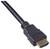 Ein schwarzes HDMI-Kabel mit einem Stecker, der für die Übertragung von Audio- und Videosignalen verwendet wird.