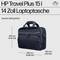'HP Travel Plus 15 l 14 Zoll Laptoptasche' mit Maßen: 290 mm x 380 mm x 130 mm, Gewicht: 0,82 kg. Abgebildet in Schwarz.