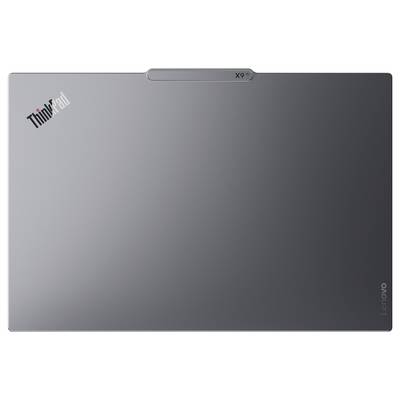 Silbernes Lenovo ThinkPad Laptop von oben, geschlossen.