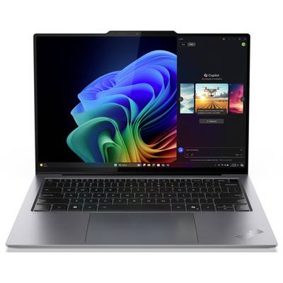 Ein Laptop mit geöffneter Windows 11-Benutzeroberfläche zeigt farbenfrohe Grafiken und eine App-Schnittstelle an.