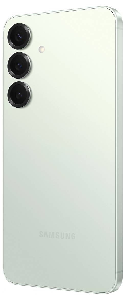 Smartphone-Rückseite mit drei vertikalen Kameras oben links und LED-Blitz. Die Oberfläche ist glatt und hat ein minimalistisches Design.