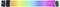 Buntes, mehrfarbiges Kabel mit gleichmäßigem Verlauf von Regenbogenfarben. Beide Enden sind mit schwarzen Steckern versehen.