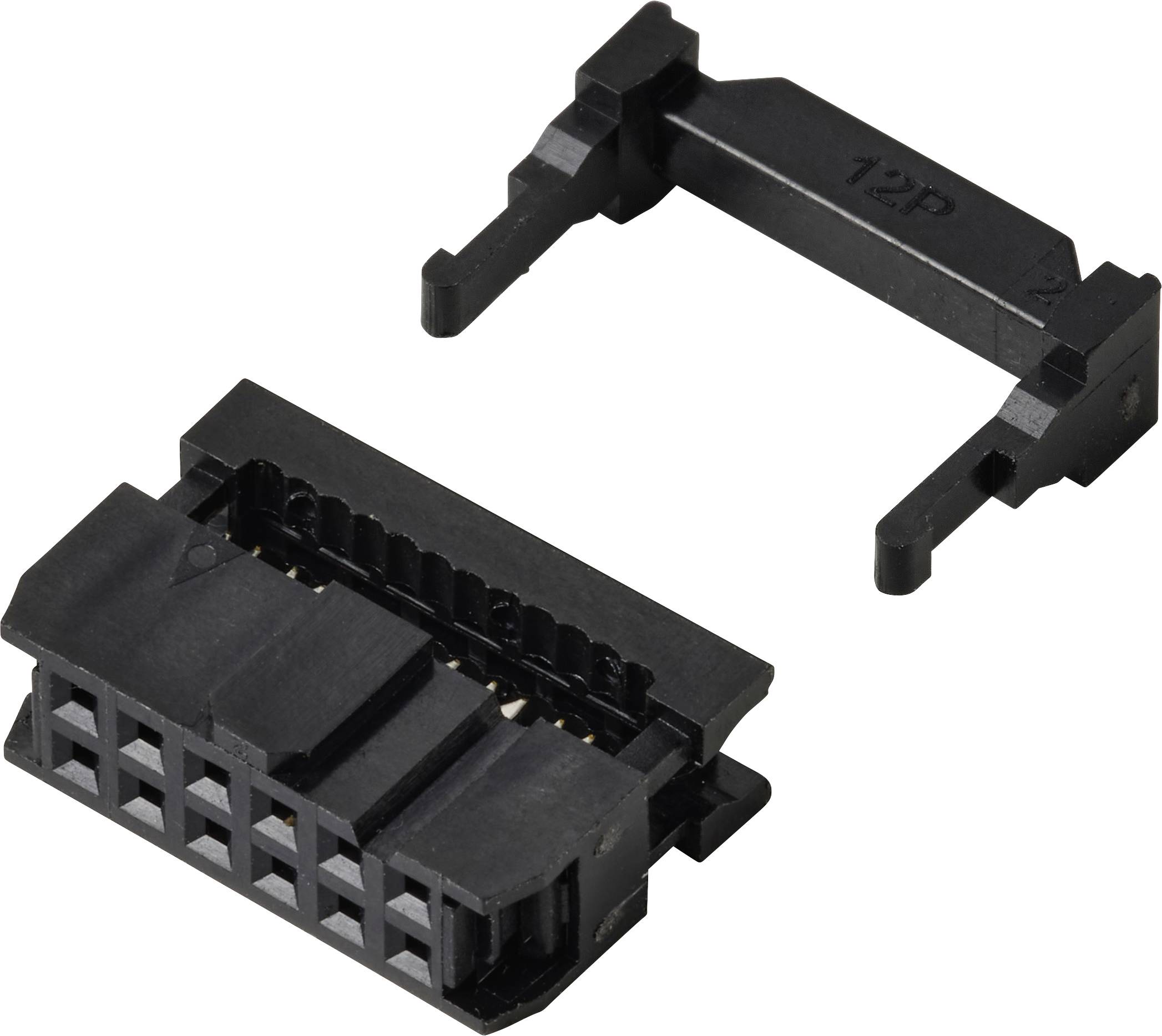 TRU COMPONENTS TC-13537772 Pfosten-Steckverbinder mit Zugentlastung Rastermaß: 2.54 mm Polzahl Gesamt: 12 Anzahl Reihen:-0