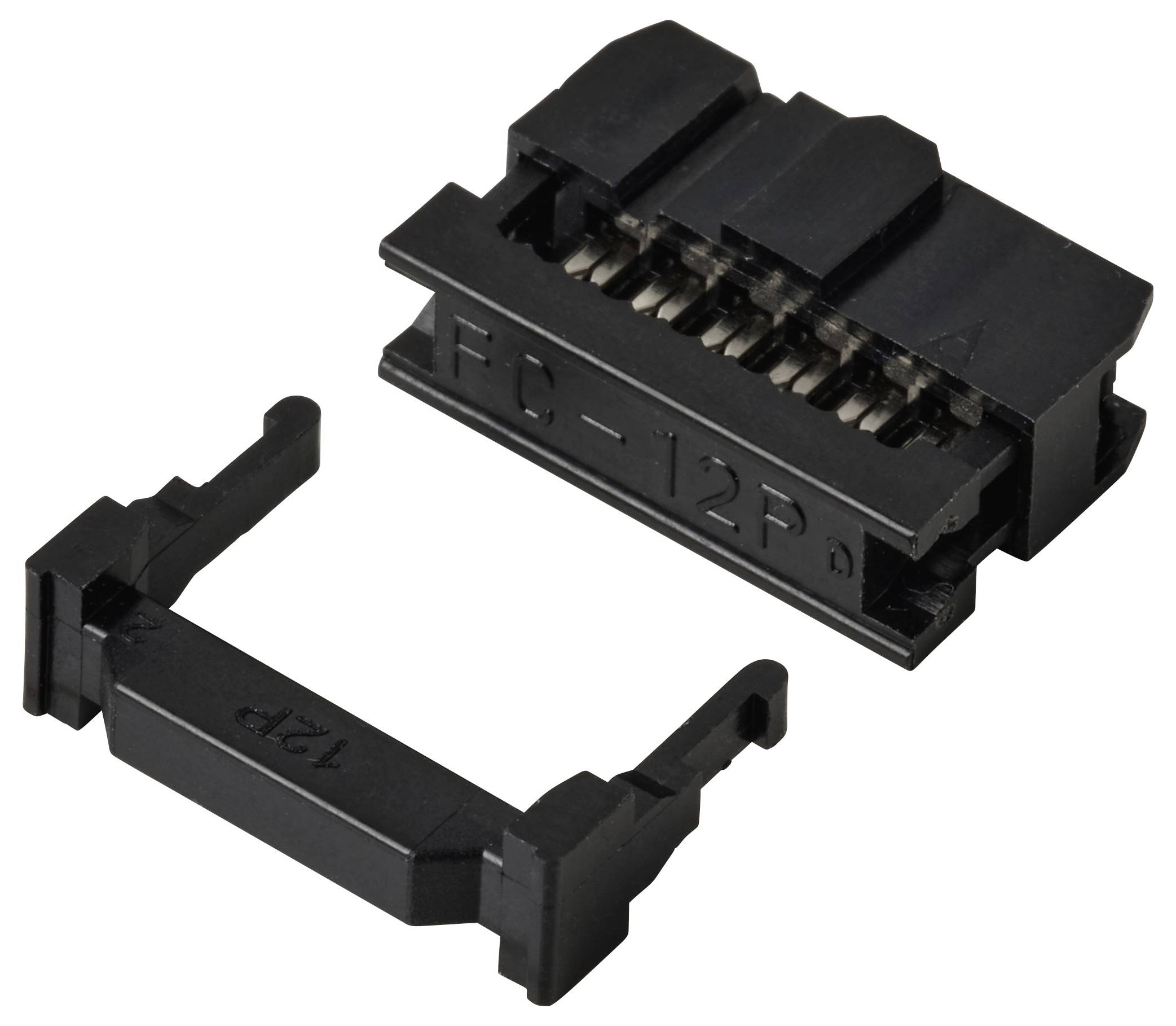 TRU COMPONENTS TC-13537772 Pfosten-Steckverbinder mit Zugentlastung Rastermaß: 2.54 mm Polzahl Gesamt: 12 Anzahl Reihen:-1