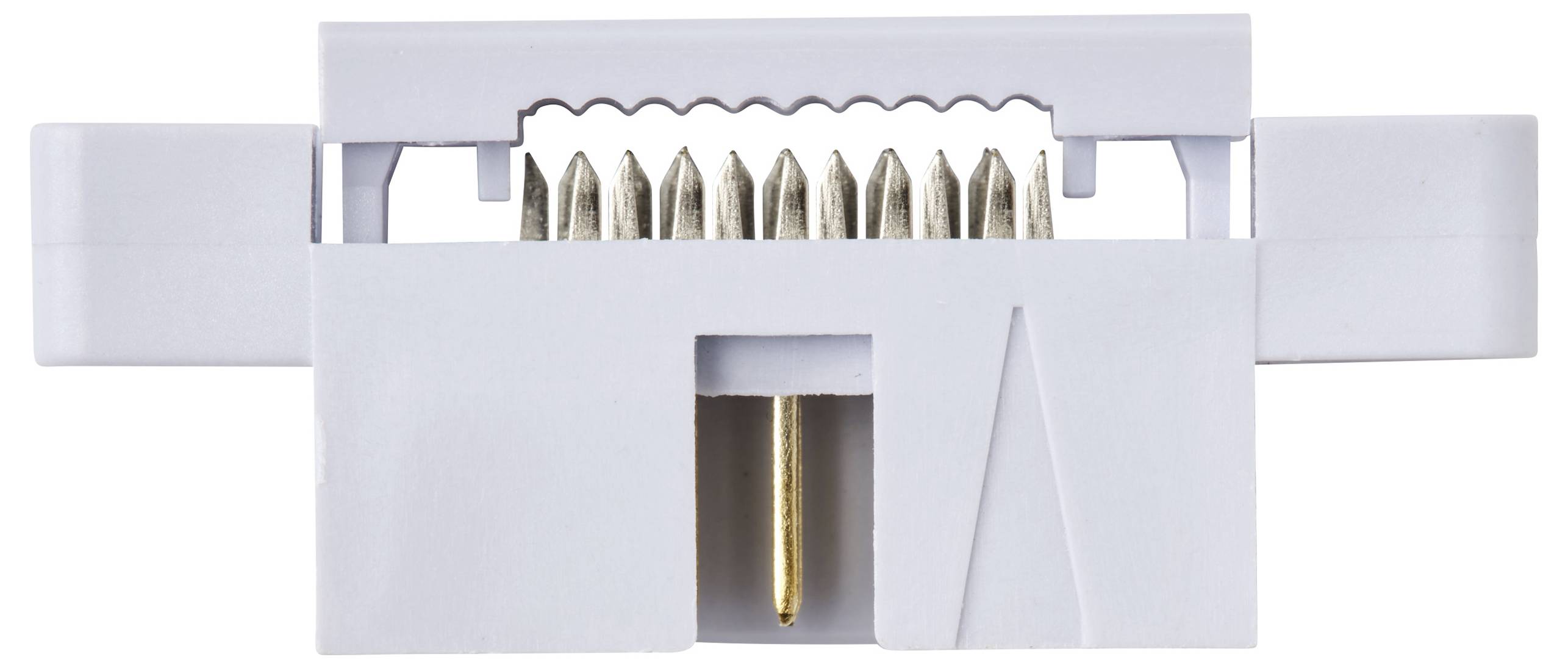 TRU COMPONENTS TC-13537804 Pfosten-Steckverbinder mit Befestigungsflansch Rastermaß: 2.54 mm Polzahl Gesamt: 10 Anzahl R-2