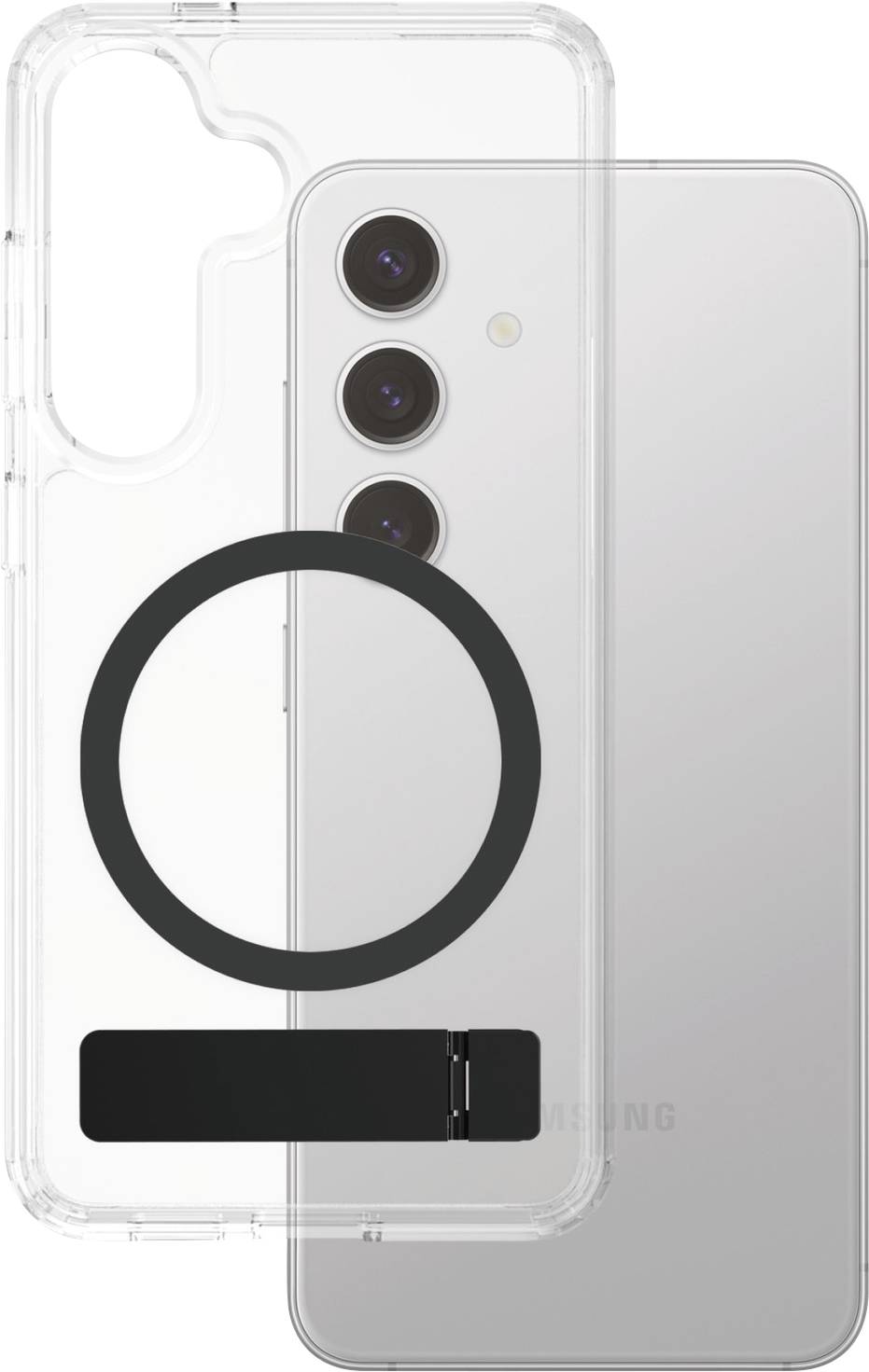 Thumbnail - PanzerGlass CARE Feature Backcover Samsung Galaxy S25+ Transparent, Schwarz Induktives Laden, Standfunktion, Stoßfest CR...