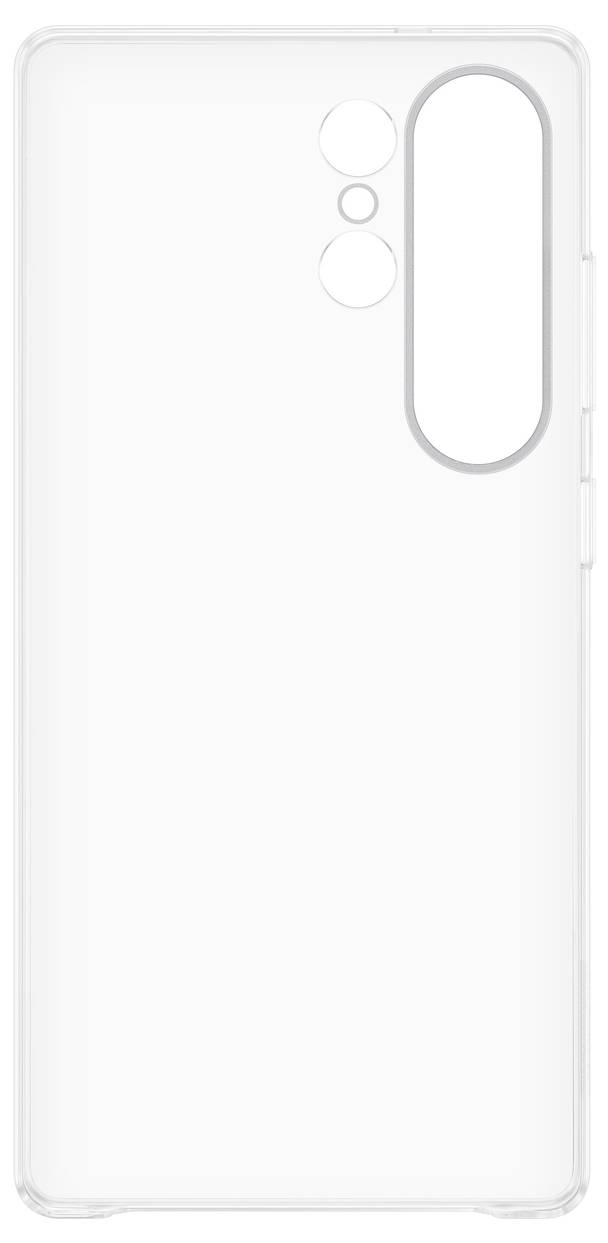 Durchsichtige Smartphone-Hülle mit Aussparungen für Kameras und Tasten, passend für ein Mobiltelefon.