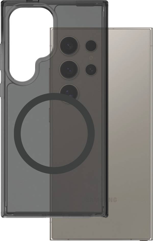 PanzerGlass CARE Flagship Urban Combat Smokey Backcover Samsung Galaxy S25 Ultra Schwarz Induktives Laden, Stoßfest CRRFSBQG38488
