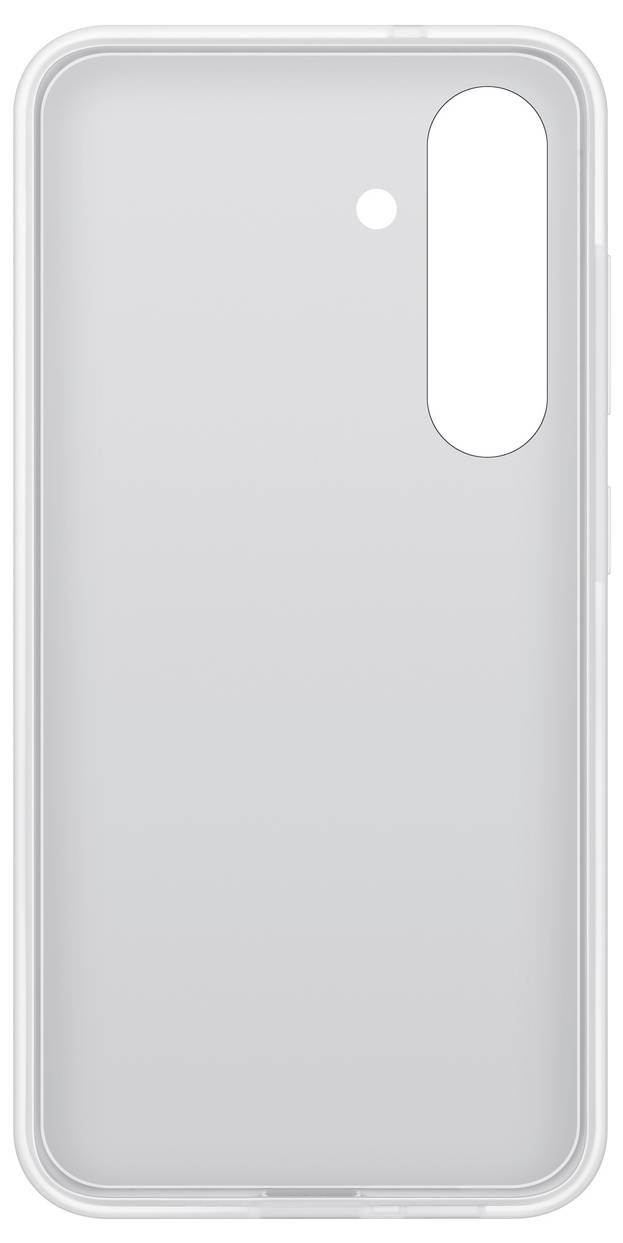 Durchsichtige, schlichte Smartphone-Schutzhülle mit Aussparungen für Kamera und Blitz, passend für ein schlankes Handy-Modell.