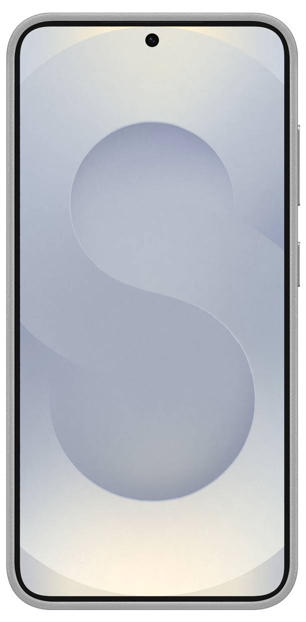 Ein Smartphone mit minimalistischem Design, grauem Gehäuse und großem Display.