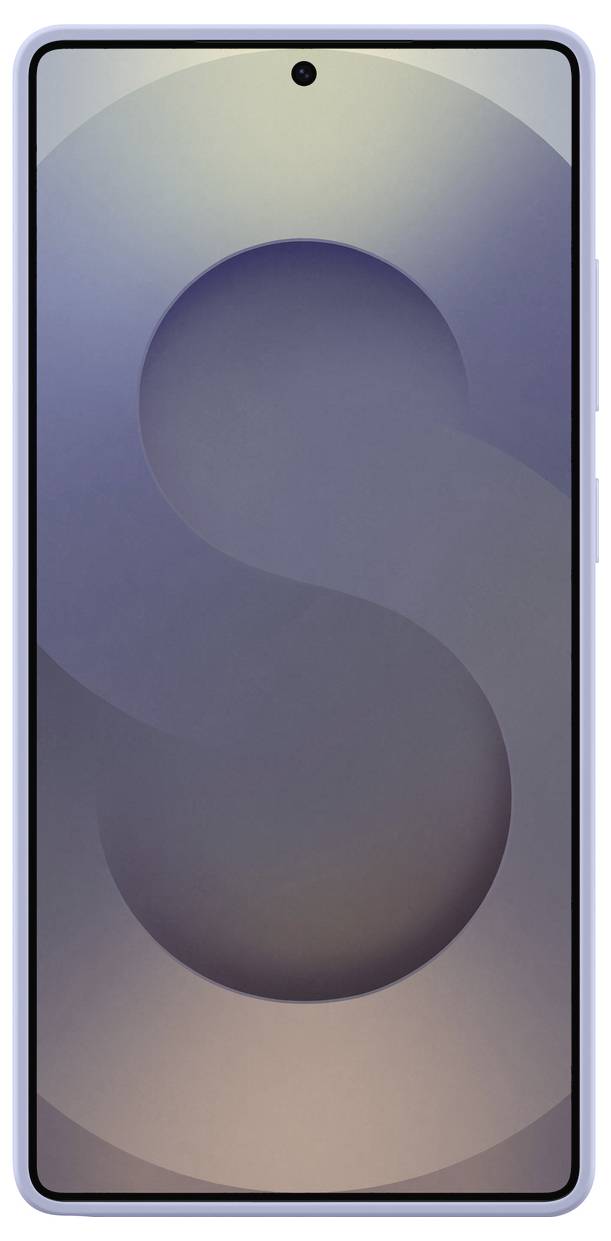 Ein Smartphone mit einem großen Bildschirm, einer zentralen Lochkamera und einem schlichten, modernen Design in lila Farbton.