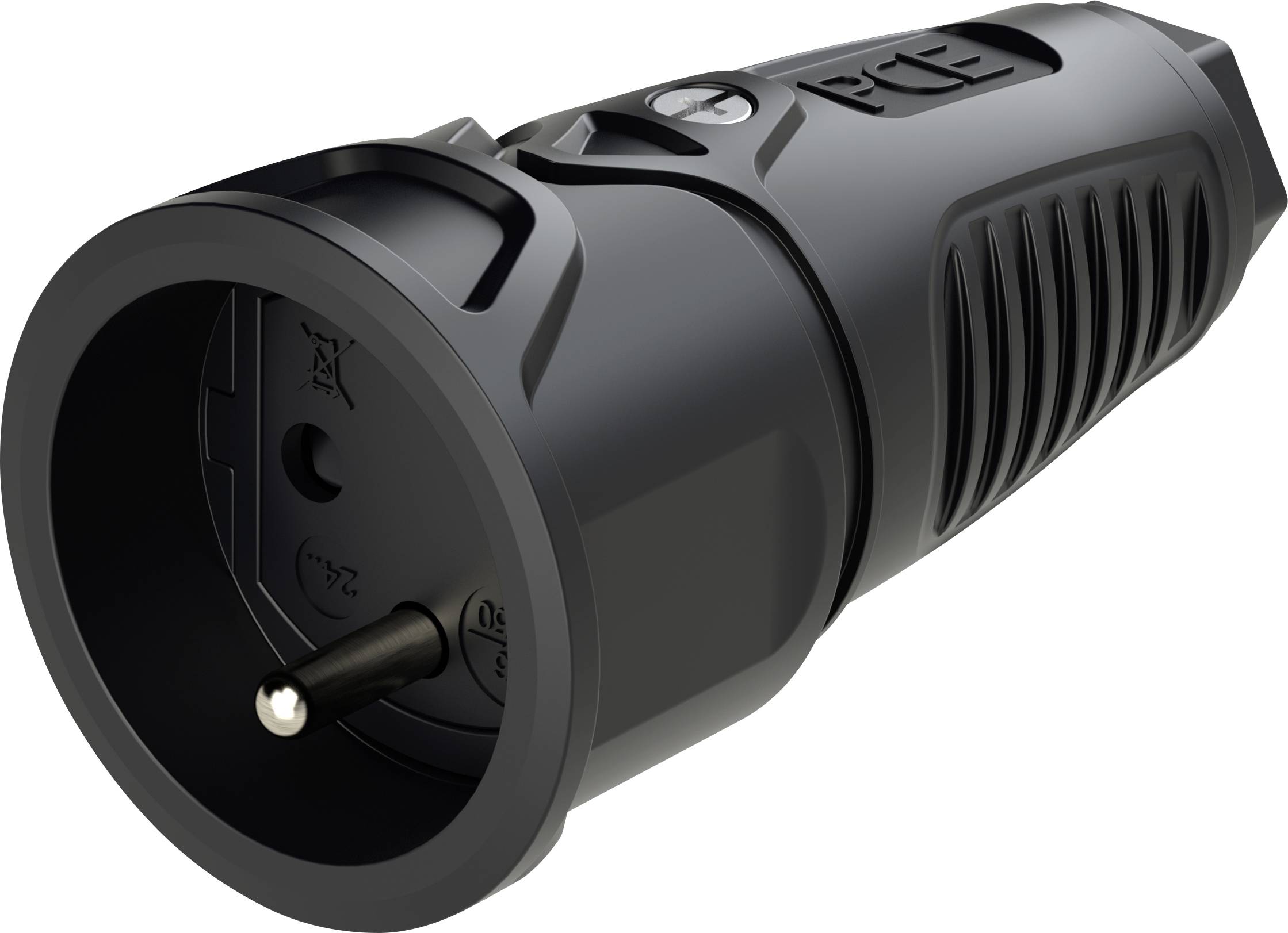 PC Electric 2410-ssc Schutzkontaktkupplung Gummi 250 V Schwarz IP20