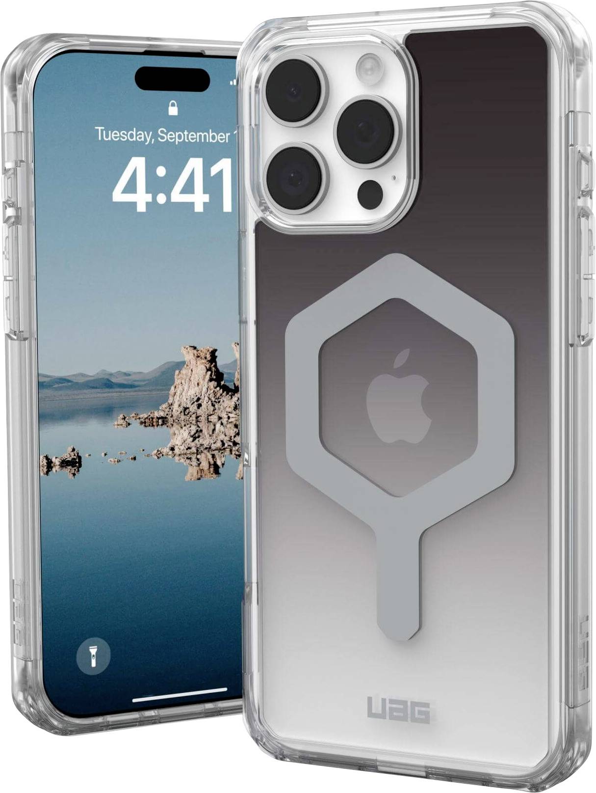 Urban Armor Gear Plyo Backcover Apple iPhone 16 Pro Max Transparent, Ombré Induktives Laden, MagSafe kompatibel, Stoßfes...