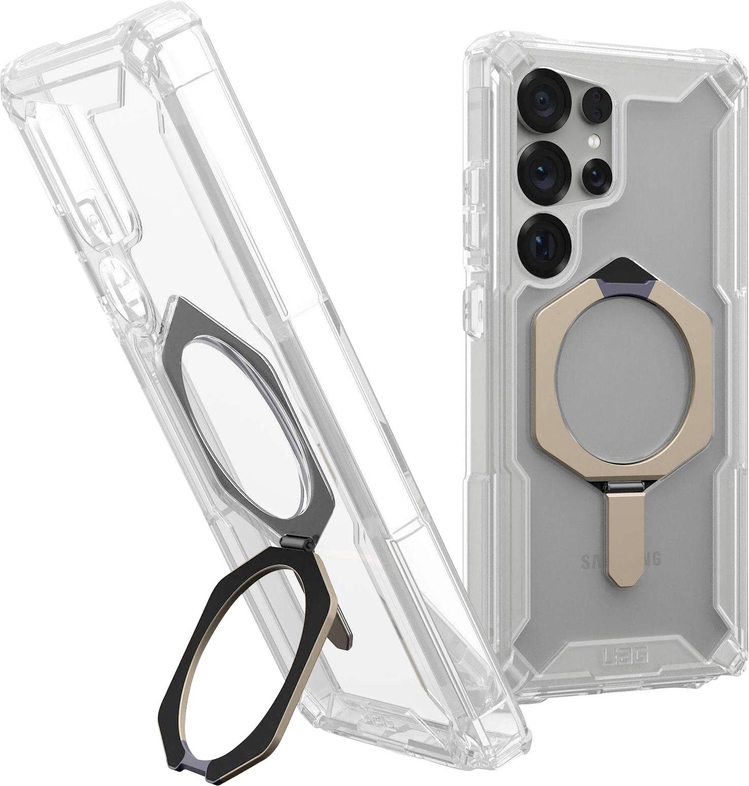 Urban Armor Gear Plasma XTE Outdoorcase Samsung Galaxy S25 Ultra Transparent, Titan Induktives Laden, Standfunktion, Sto...