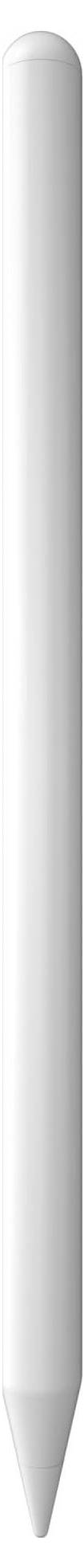 Ein weißer, zylindrischer Stift mit glatter Oberfläche, spitzem Ende und abgerundeter Oberseite liegt vertikal im Bild.