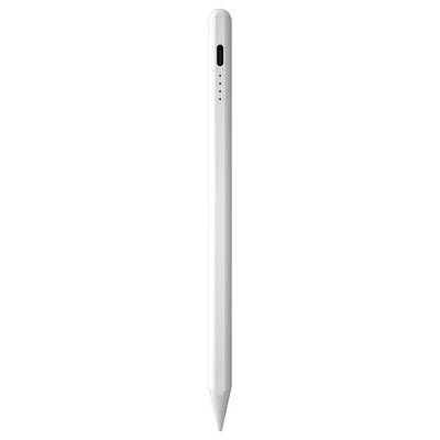 Elektronischer Stift mit schlankem, weißem Design und LED-Ladeanzeige in der Mitte.