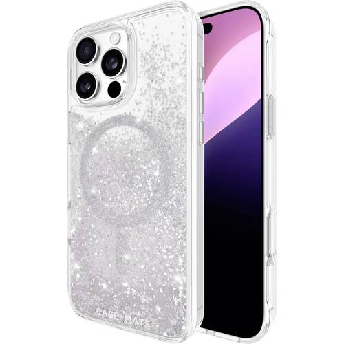 Thumbnail - Case-Mate Waterfall Backcover Apple iPhone 16 Pro Max Silber (Sterneeffekt) Induktives Laden, MagSafe kompatibel CM05461...