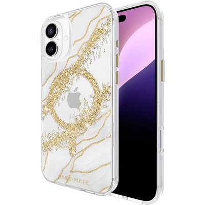 Case-Mate Karat Backcover Apple iPhone 16 Plus Transparent, Gold Induktives Laden, MagSafe kompatibel CM054724