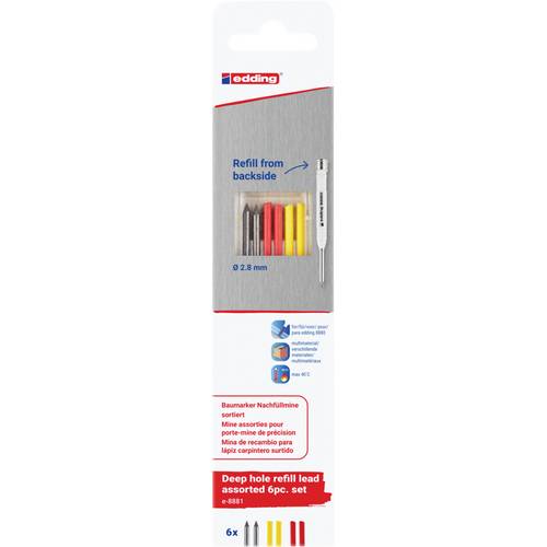 Thumbnail - Edding Sortiert 6er-Blister 4-8881-6-2999 Ersatzspitze Blau, Gelb, Rot 1 Set