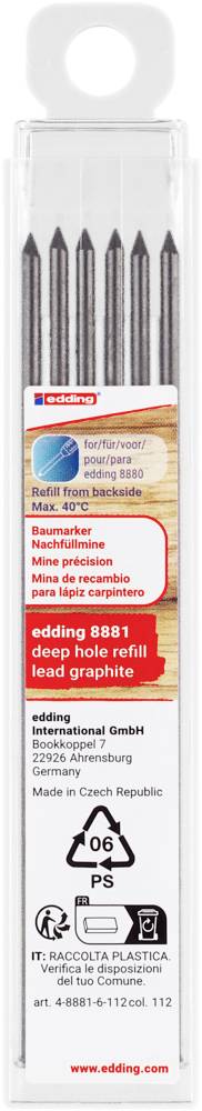 Edding Baumarker Graphit 6er-Pack 4-8881-6-112 Ersatzspitze Schwarz 1 Set