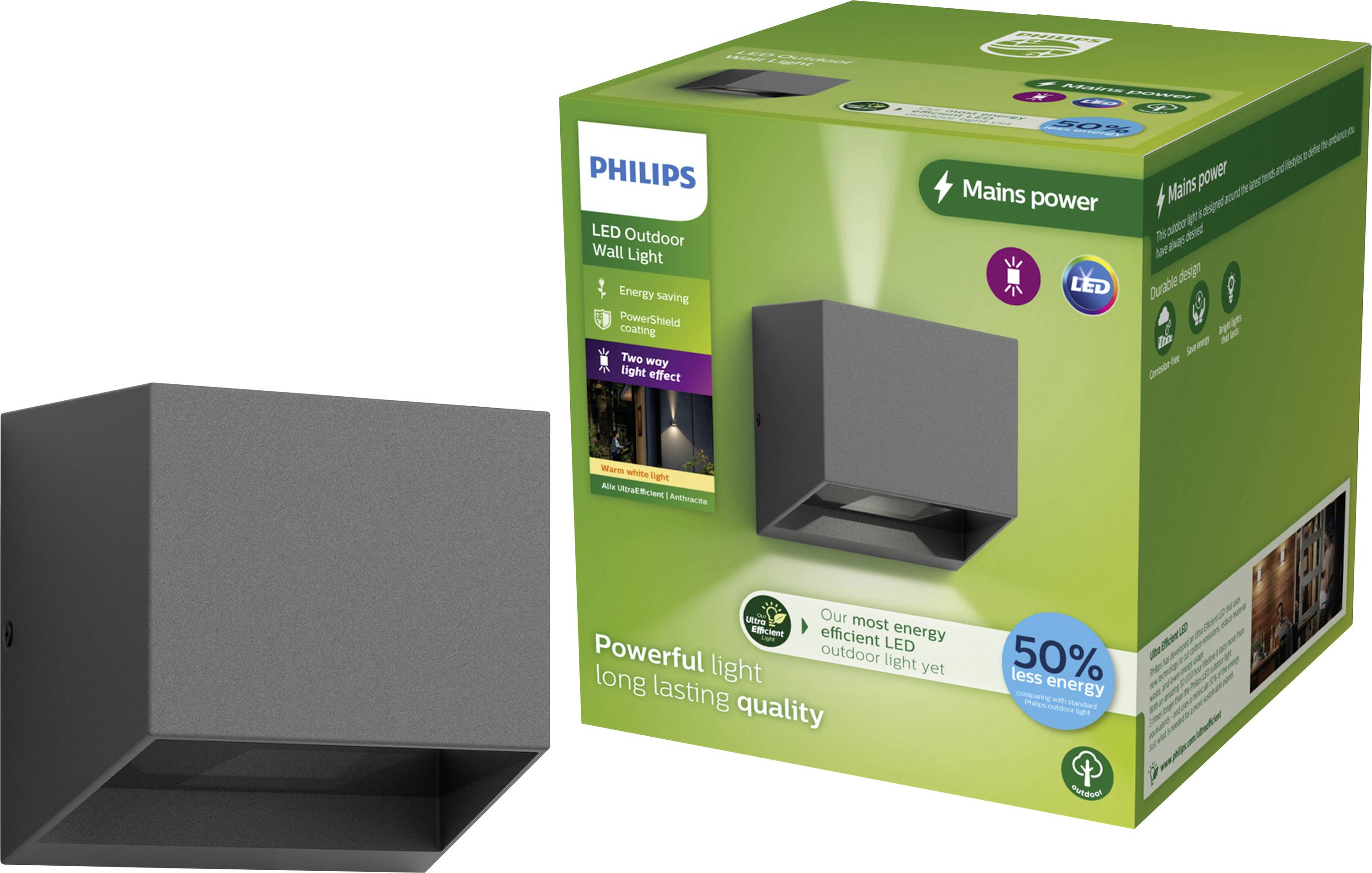 Philips LED Alix 929004140901 LED-Außenwandleuchte LED 8.6 W Anthrazit