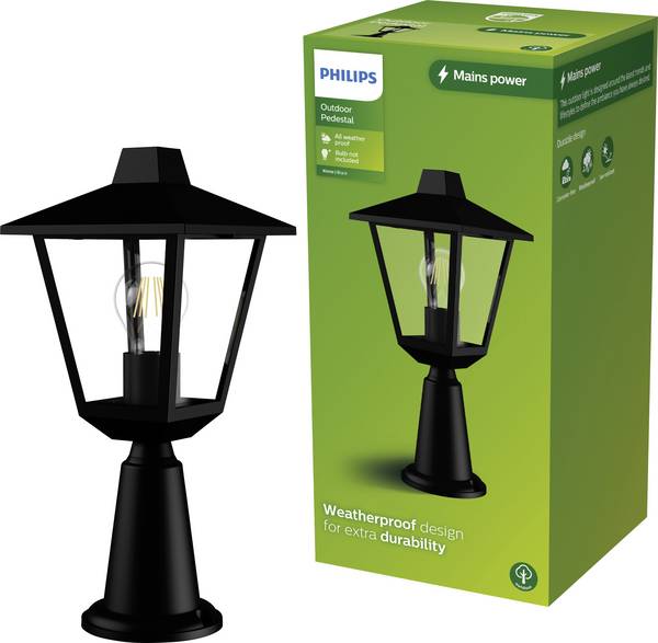 Philips LED 929004141501 Kinno Außenstandleuchte   LED E27  Schwarz