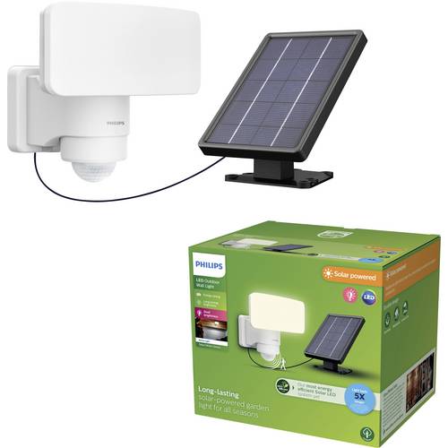 Philips LED Tylus 929004632101 Solar-Außenwandleuchte mit Bewegungsmelder LED 6 W Weiß
