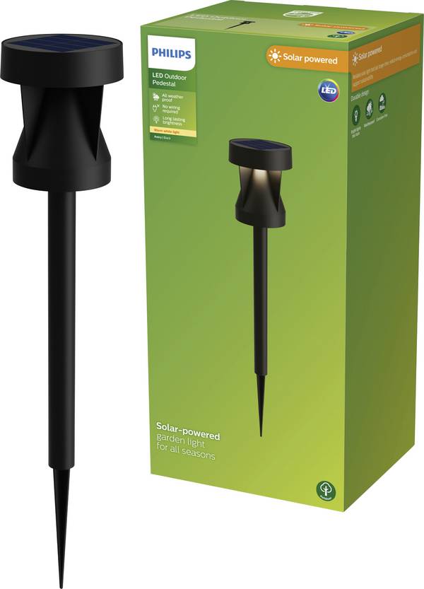 Philips LED 929004659001 Avery Solar-Außenstandleuchte   LED LED fest eingebaut 1.8 W Schwarz