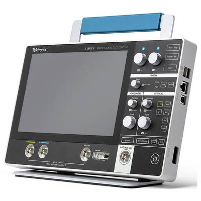 'Oszilloskop der Serie 2 von Tektronix mit Bildschirm und mehreren Bedienelementen für horizontale und vertikale Einstellungen.'