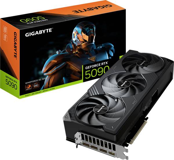 Gigabyte Grafikkarte RTX 5090 WINDFORCE OC 32 GB GDDR7-RAM PCIe x16 HDMI® 2.1, DisplayPort 2.1